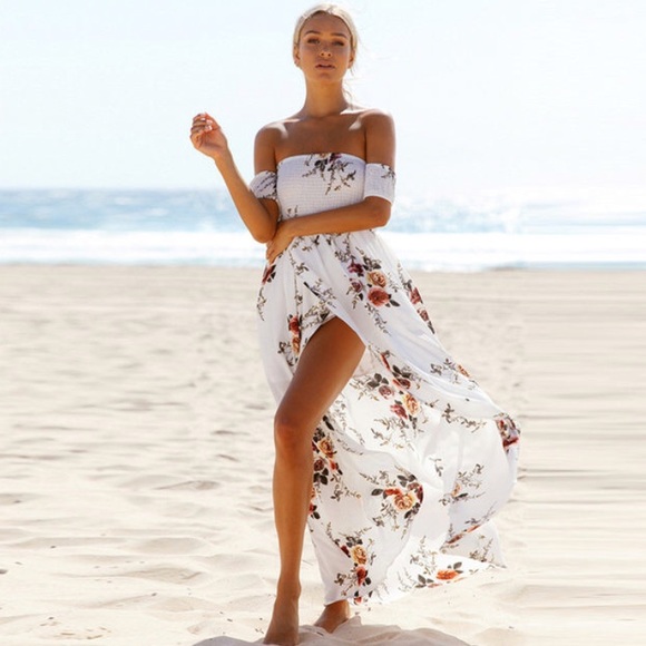 🌺BOHO Off The Shoulder Floral Dress🌺 - Picture 4 of 6